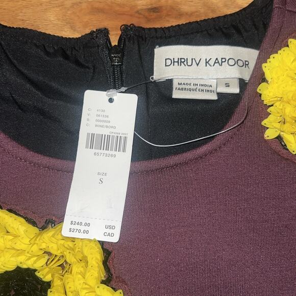 New DHRUV KAPOOR ANTHROPOLOGIE Sunflower Sequined Mini Dress Size Small - Picture 5 of 10